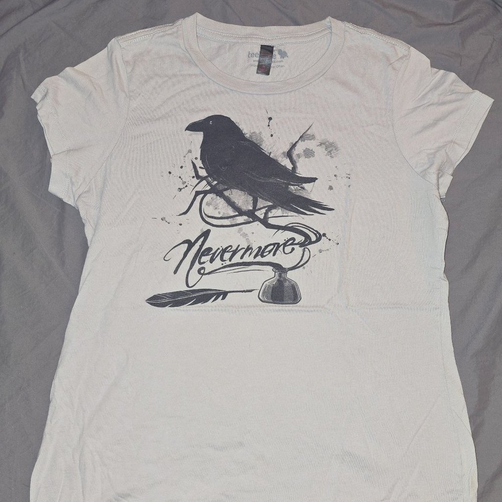 Tee Turtle Nevermore gray tee M 100% cotton